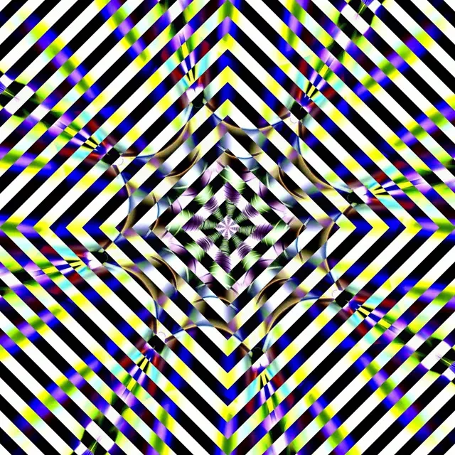 Neon Tunnel Striped Diamond Vortex VJ Loop 1:1 Square 60fps Screensaver